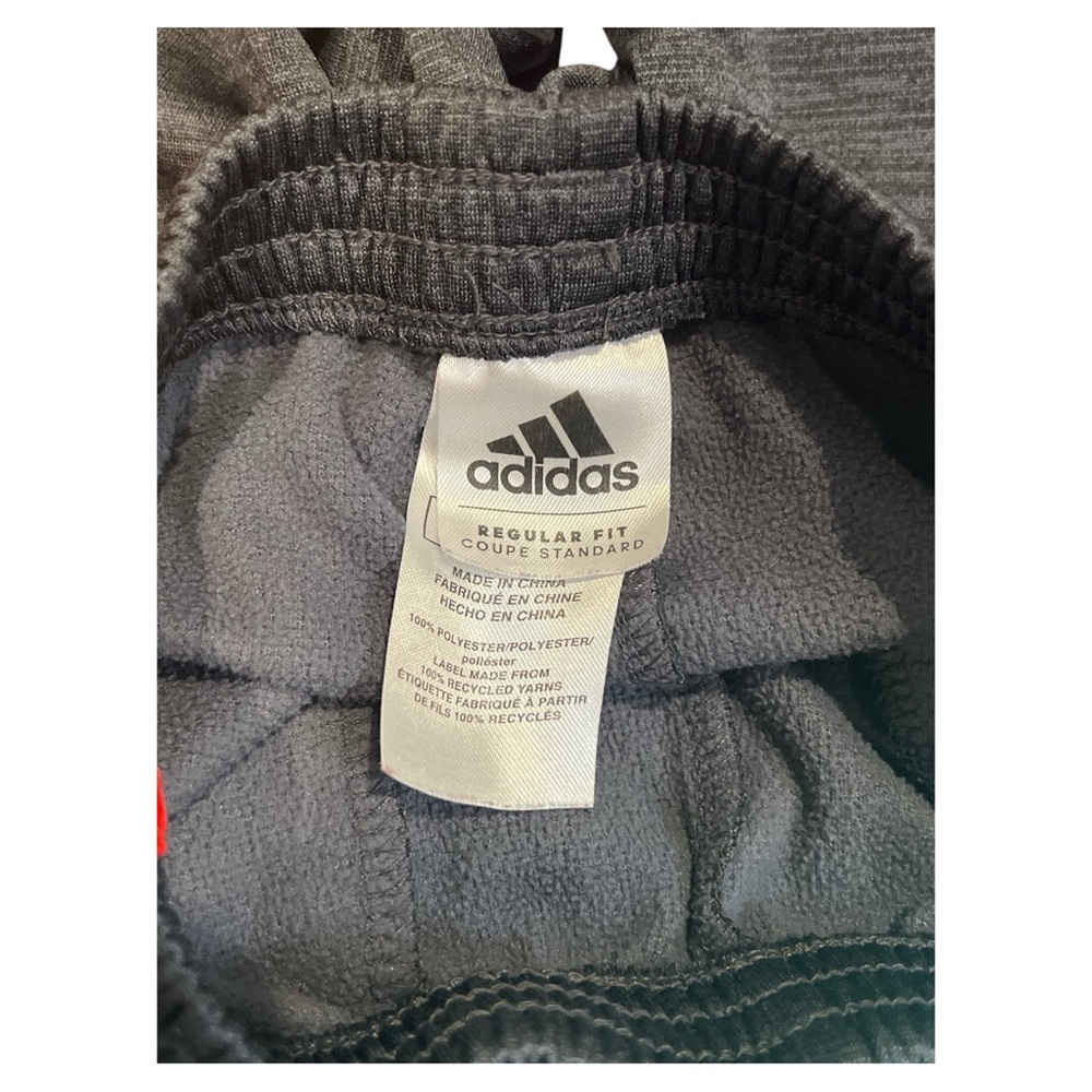 Toddler Boy adidas Melange Fleece Jacket and Pants Set in Gray and Red, Size 2T - Picture 7 of 8